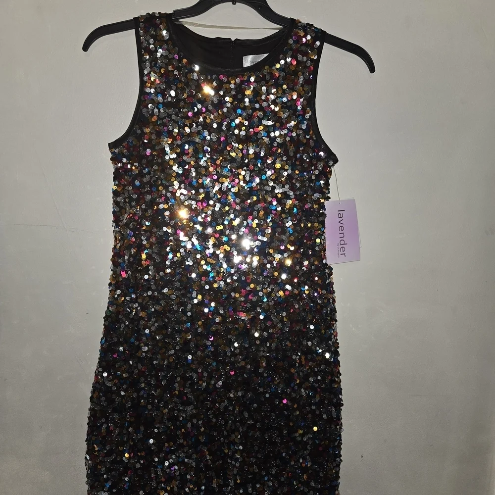 Us Angels Multicolor Sequin Kids Dress